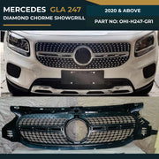 OHI-H247-GR1 MERCEDES GLA 247 (2020 & Above) DIAMOND CHORME SHOWGRILL – OEM Fit Mercedes Front Show Grille