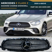 OHI-W213-GR11 MERCEDES E CLASS 213 (2020 & Above) DIAMOND CHORME SHOWGRILL – OEM Fit Mercedes Front Show Grille