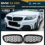 51137191509 51137191510 BMW Z4 E89 (2009-17) SHOWGRILL (LH+RH) – OEM Fit BMW Front Show Grille