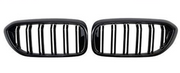 51137390863 51137390864 BMW 5 SERIES G30 (2017-20) 2-LINE GLOSSY BLACK SHOWGRILL (LH+RH) – OEM Fit BMW Front Show Grille