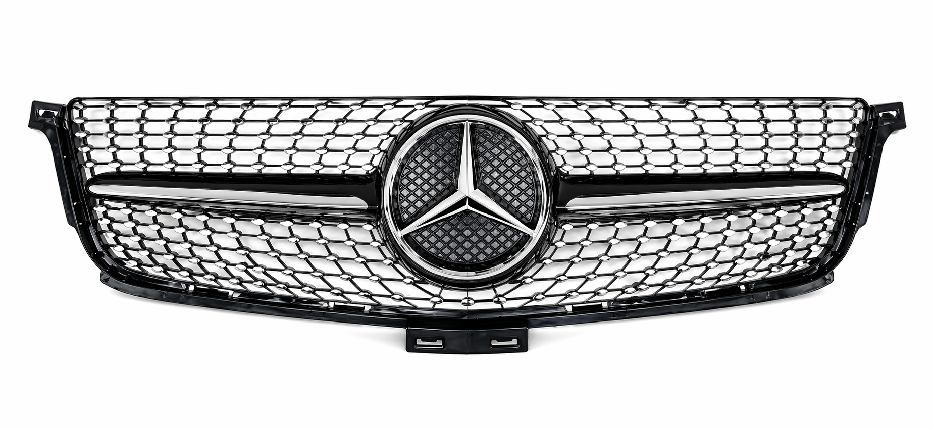 OHI-W166-GR3 MERCEDES GLE 166(2015-2019) DIAMOND BLACK SHOWGRILL – OEM Fit Mercedes Front Show Grille