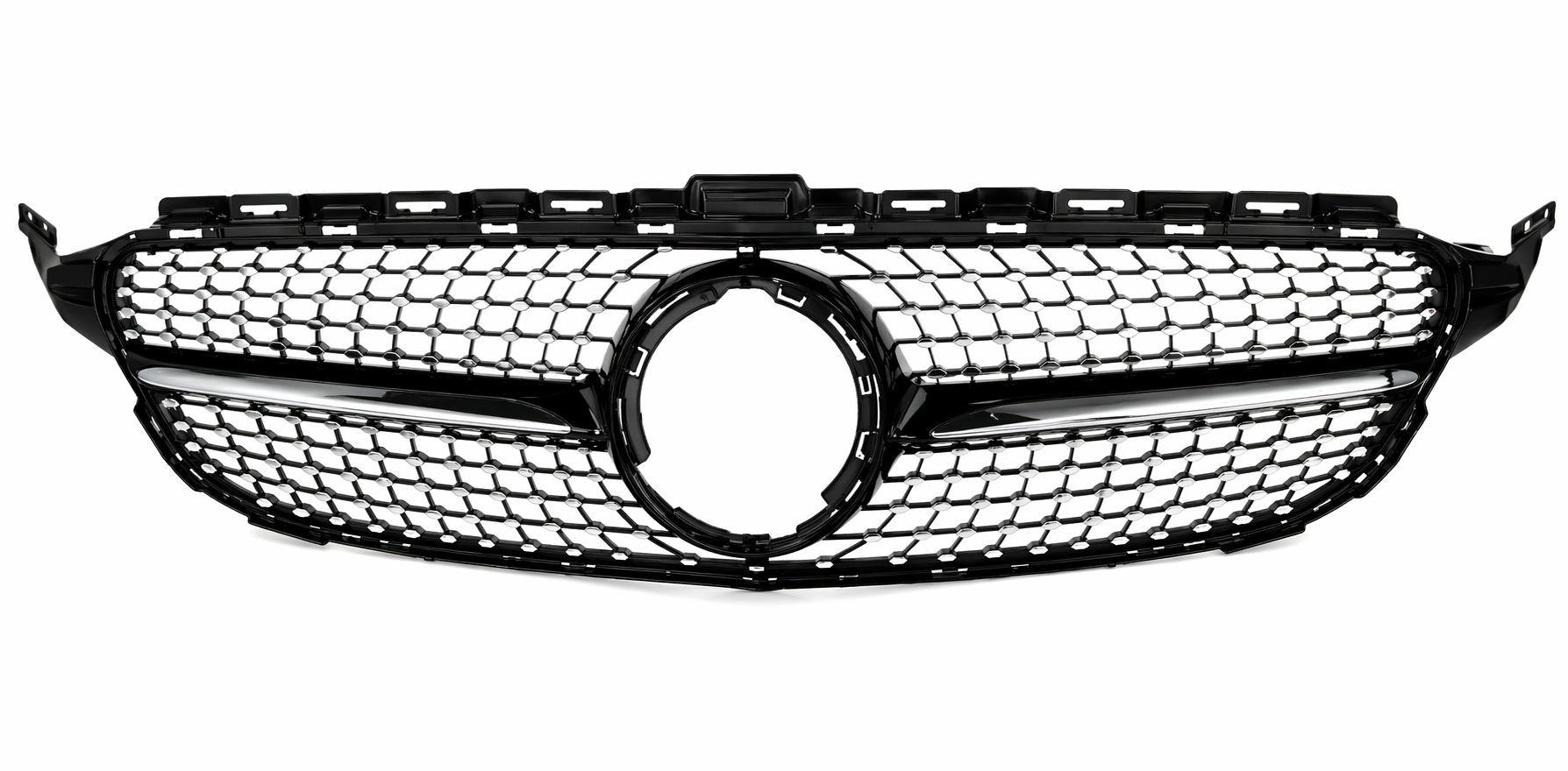OHI-W205-GR3- MERCEDES C CLASS 205 (2019-2021) DIAMOND BLACK SHOWGRILL – OEM Fit Mercedes Front Show Grille