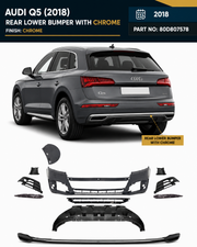 80D807578 | Audi Q5 (2018) Rear Lower Bumper With Chrome