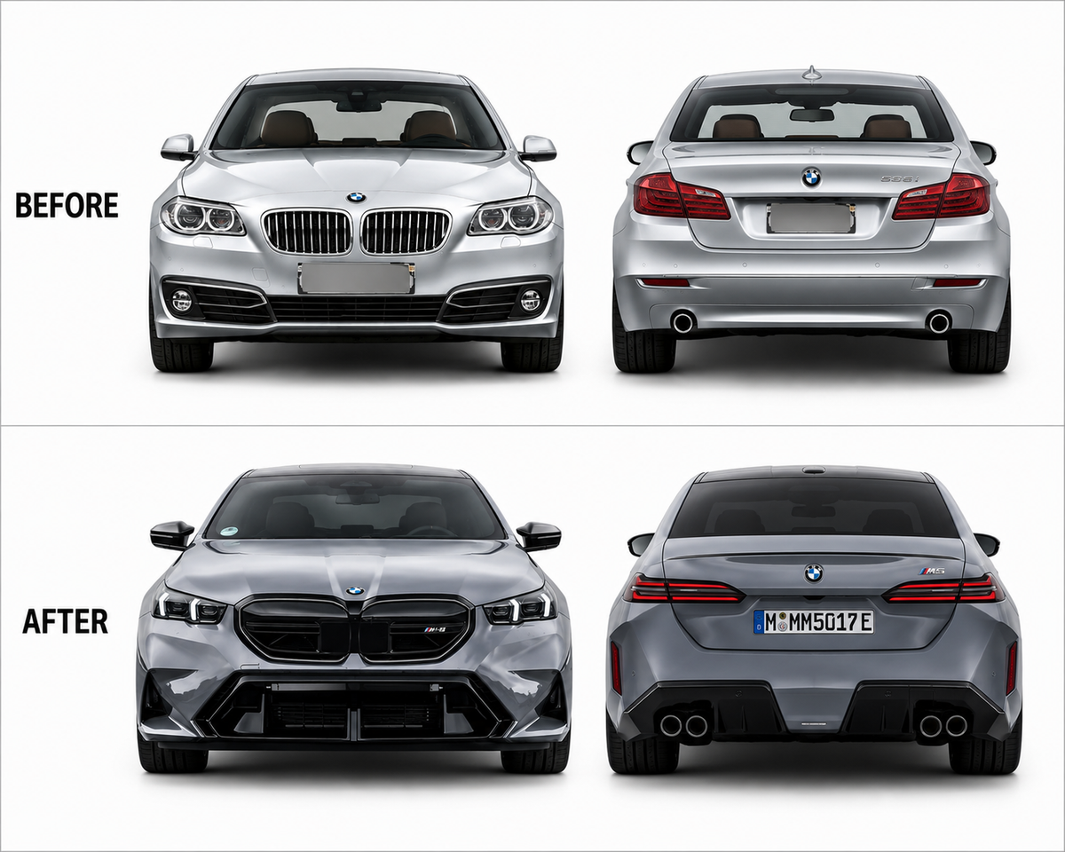 BMW 5 Series F10 Upgrade to BMW 5 Series New 2025 G60 M Sport Body Kit