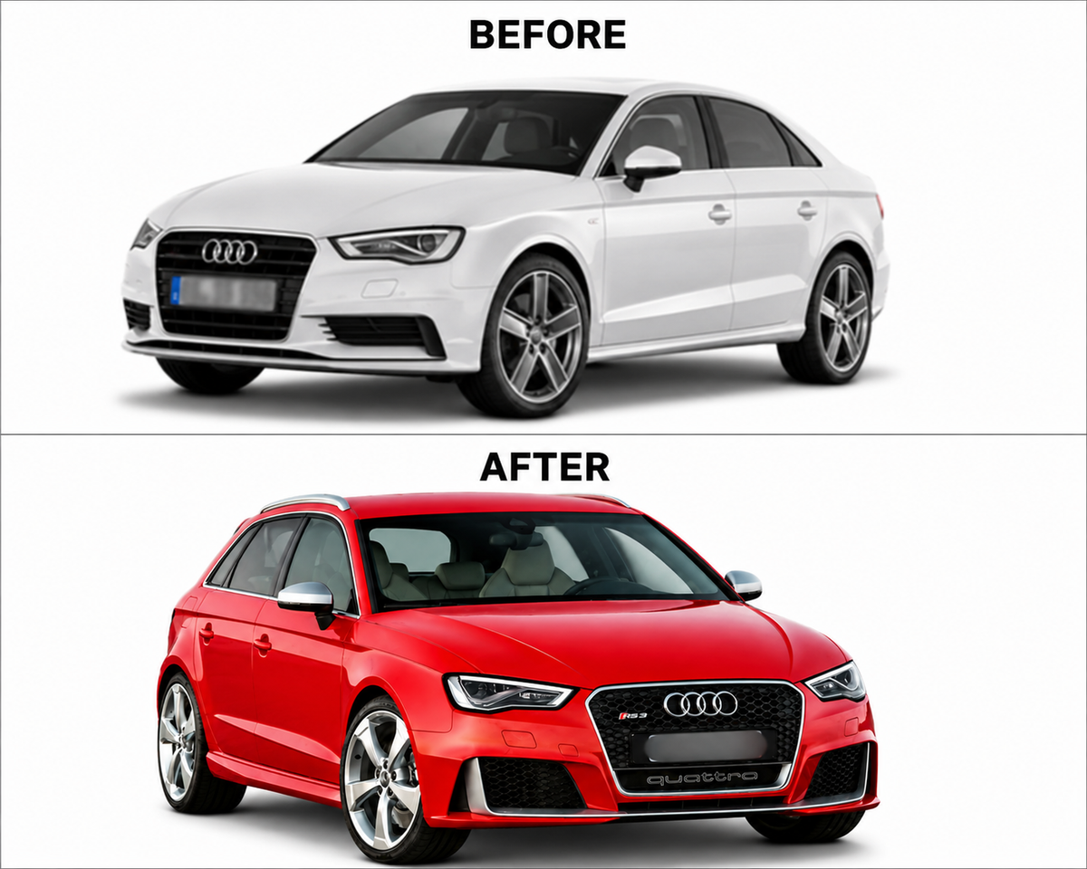 AUDI A3 (2014-2016) UPGRADE TO AUDI A3 (2014-2016) RS3 FRONT BODY KIT