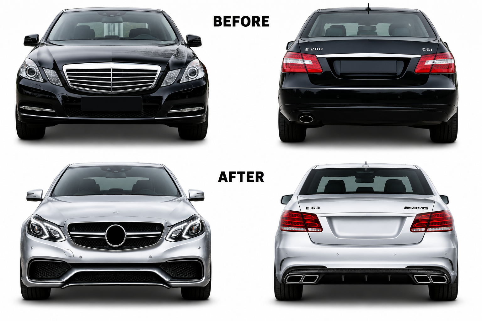BENZ E CLASS W212 (2010-2013) UPGRADE TO BENZ E63 (2014-2016) AMG BODYKIT