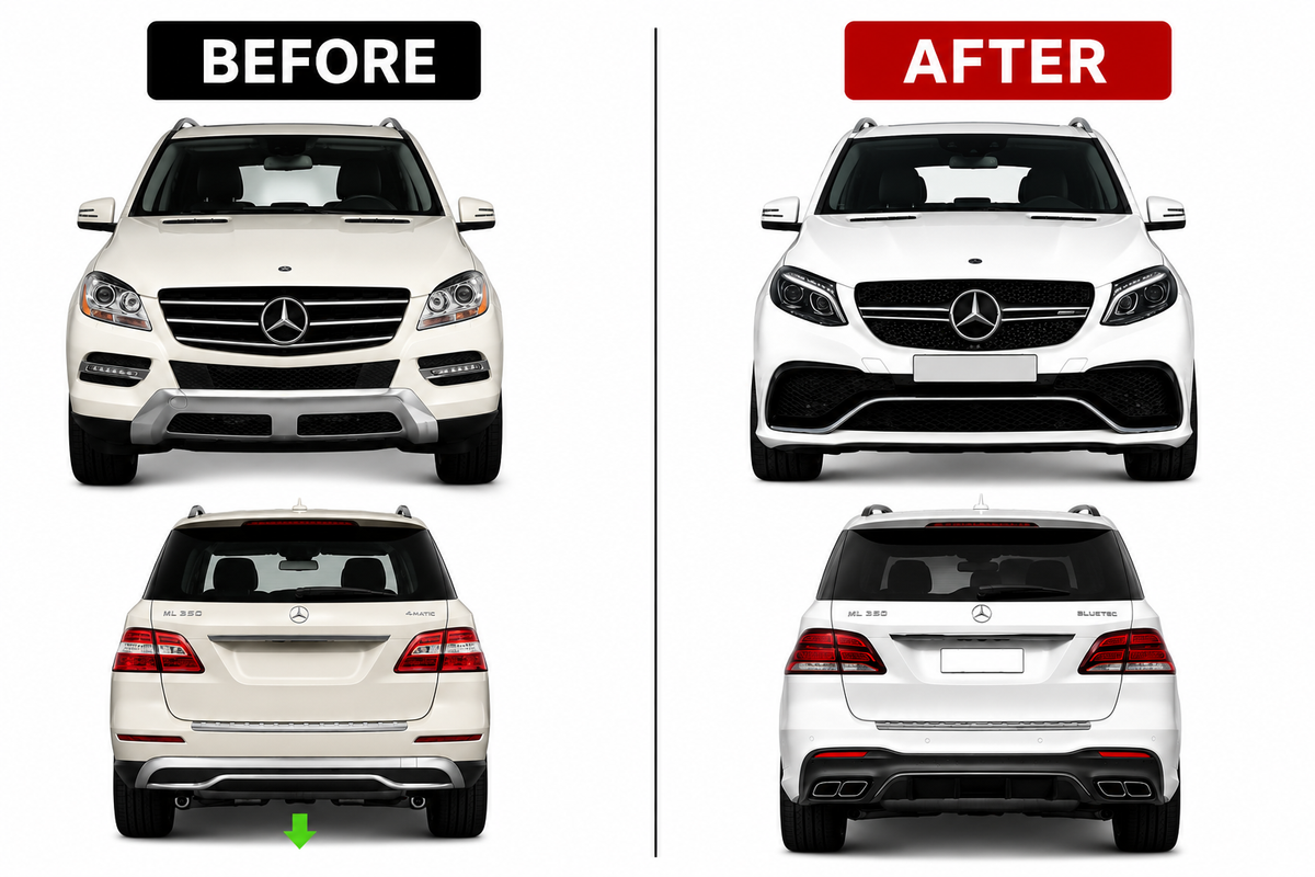 Benz ML 166 (2014-2015) Upgrade To Benz 166 GLE63 (2015-2019) AMG Bodykit