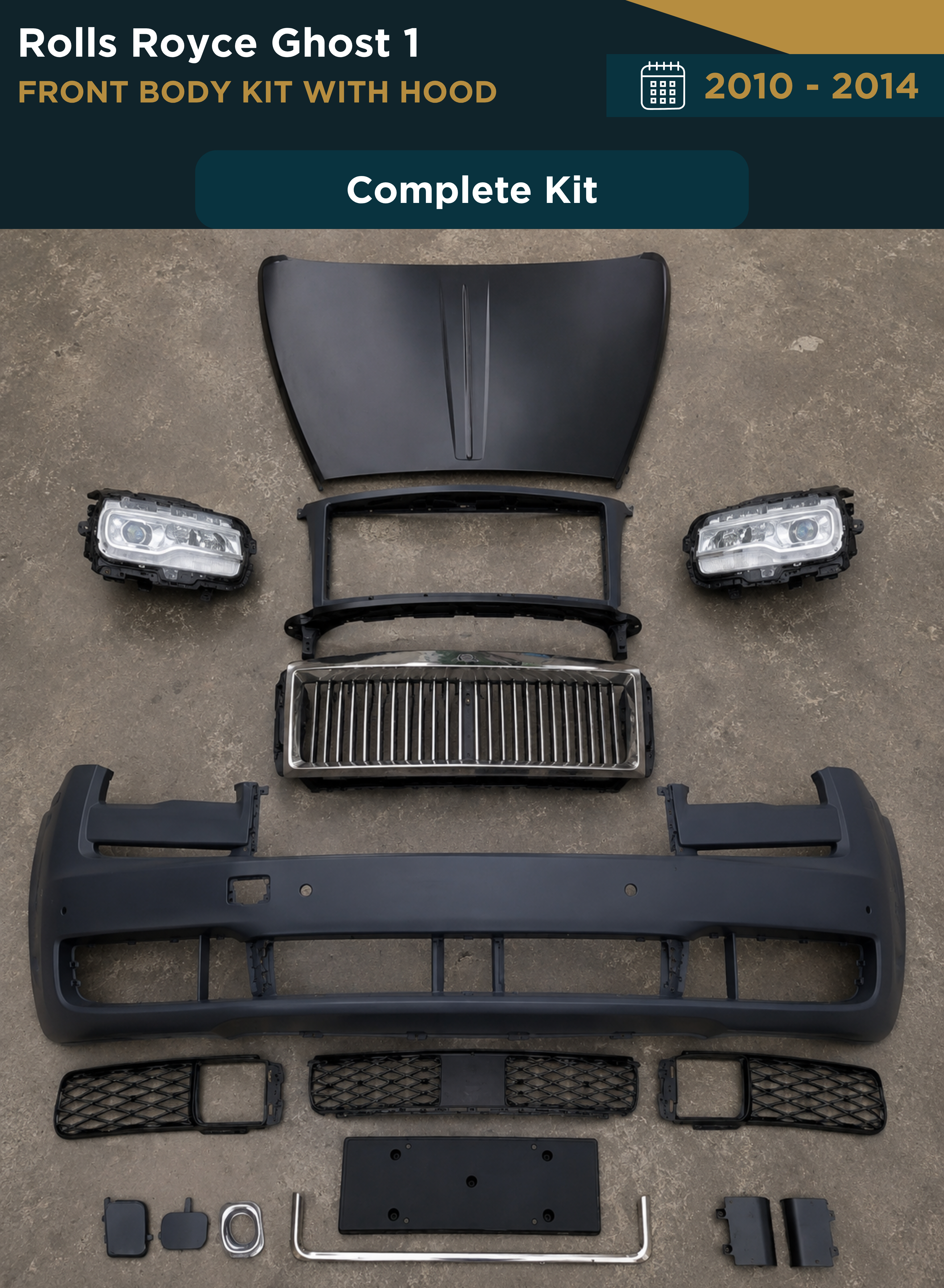 Rolls Royce Ghost 1 (2010-2014) Upgrade to Rolls Royce Ghost 3 (2020) Front Body Kit With Hood