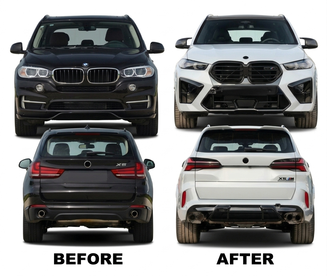 BMW X5 F15 (2014-2018) Upgrade to BMW X5M G05 LCI (2024+) M Sport Complete Body Kit With Hood and Trunk