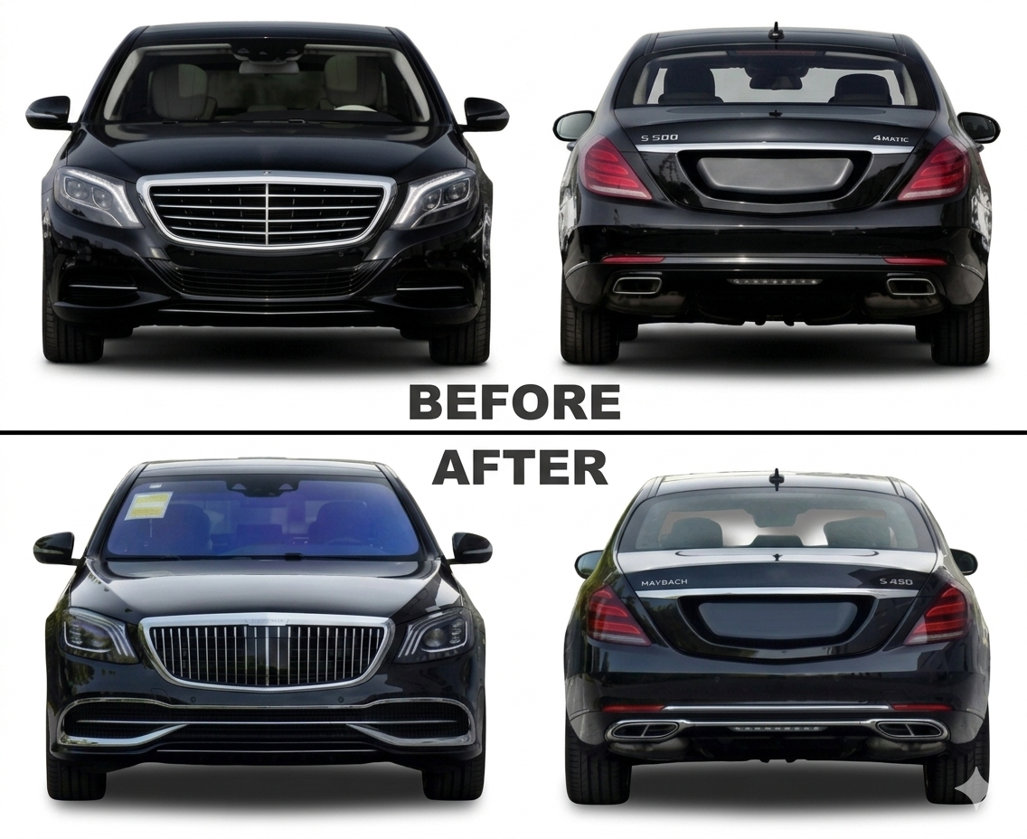 Benz S Class W222 (2014-2017) UPGRADE TO BENZ S CLASS W222 (2018-2020) MAYBACH Bodykit