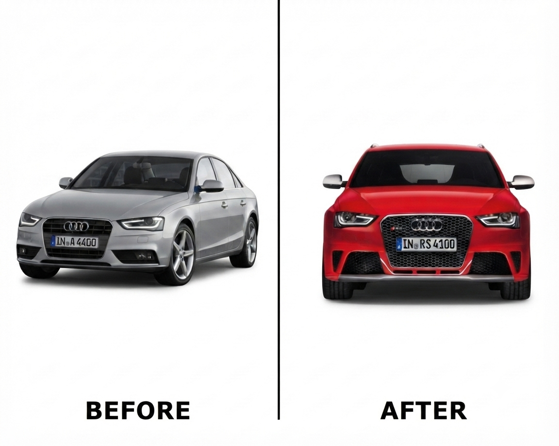 AUDI A4 B8PA (2013-2015) UPGRADE TO AUDI A4 B8PA RS4 FRONT BODY KIT