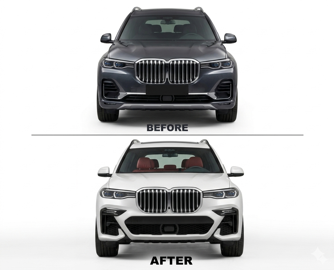 BMW X7 G07 (2019-2022) Upgrade to M Sport 1:1 Front Body Kit (WITH HEADLIGHTS AND TAILLIGHTS)