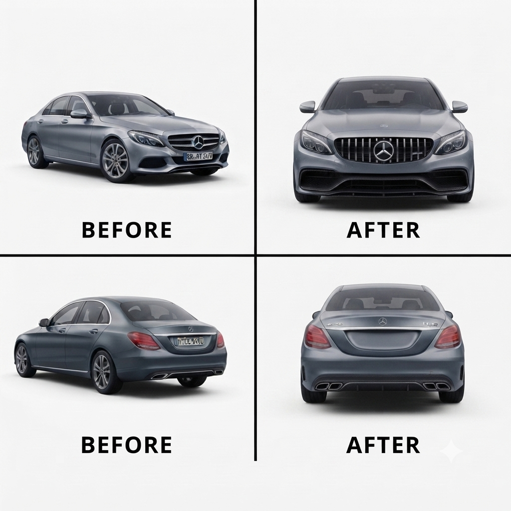 BENZ C CLASS W205 (2015-2022) UPGRADE TO BENZ C63S AMG BODY KIT