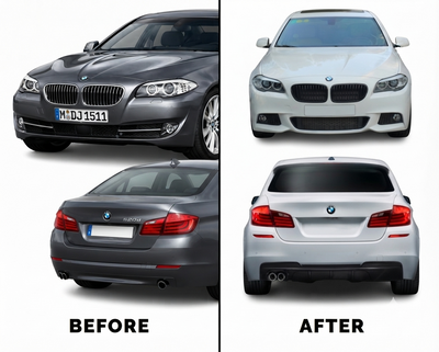 BMW F10 (2011-2013) Upgrade to F10 M Sport Bumper Kit Front and Rear With Fog Lamp Hole