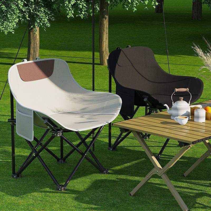 High Quality Portable Foldable Moon Chair – Modern Metal Picnic Chair with Carrying Bag for Camping, Beach & Outdoor Use