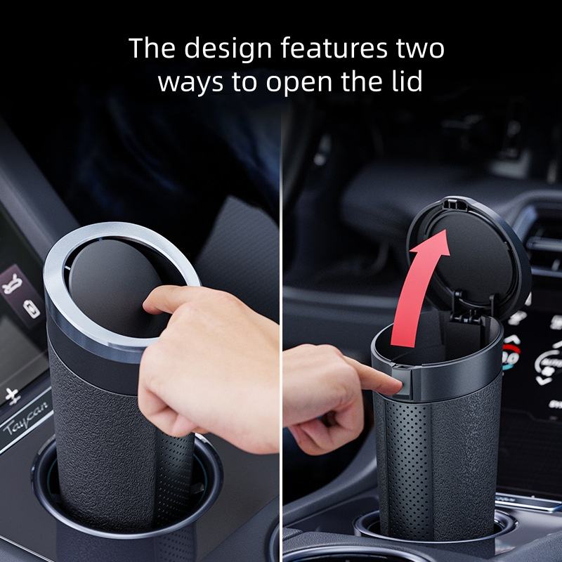 Portable Car Trash Can with ABS + TPE Material – Modern Cup-Shaped Car Storage Bucket for Interior Accessories