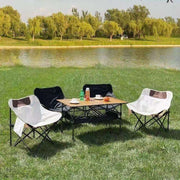 High Quality Portable Foldable Moon Chair – Modern Metal Picnic Chair with Carrying Bag for Camping, Beach & Outdoor Use